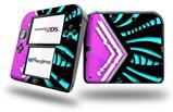 Black Waves Neon Teal Hot Pink - Decal Style Vinyl Skin fits Nintendo 2DS - 2DS NOT INCLUDED