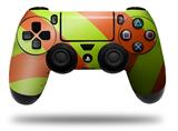 WraptorSkinz Skin compatible with Sony PS4 Dualshock Controller PlayStation 4 Original Slim and Pro Two Tone Waves Neon Green Orange (CONTROLLER NOT INCLUDED)