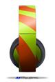Vinyl Decal Skin Wrap compatible with Original Sony PlayStation 4 Gold Wireless Headphones Two Tone Waves Neon Green Orange (PS4 HEADPHONES  NOT INCLUDED)