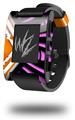 Black Waves Orange Hot Pink - Decal Style Skin fits original Pebble Smart Watch (WATCH SOLD SEPARATELY)