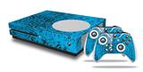 WraptorSkinz Decal Skin Wrap Set works with 2016 and newer XBOX One S Console and 2 Controllers Folder Doodles Blue Medium