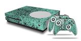 WraptorSkinz Decal Skin Wrap Set works with 2016 and newer XBOX One S Console and 2 Controllers Folder Doodles Seafoam Green