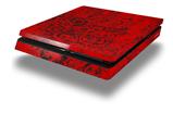 Vinyl Decal Skin Wrap compatible with Sony PlayStation 4 Slim Console Folder Doodles Red (PS4 NOT INCLUDED)