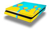 Vinyl Decal Skin Wrap compatible with Sony PlayStation 4 Slim Console Drip Yellow Teal Pink (PS4 NOT INCLUDED)