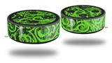 Skin Wrap Decal Set 2 Pack for Amazon Echo Dot 2 - Folder Doodles Neon Green (2nd Generation ONLY - Echo NOT INCLUDED)