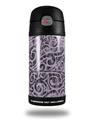 Skin Decal Wrap for Thermos Funtainer 12oz Bottle Folder Doodles Lavender (BOTTLE NOT INCLUDED) by WraptorSkinz