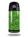 Skin Decal Wrap for Thermos Funtainer 12oz Bottle Folder Doodles Neon Green (BOTTLE NOT INCLUDED) by WraptorSkinz