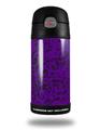 Skin Decal Wrap for Thermos Funtainer 12oz Bottle Folder Doodles Purple (BOTTLE NOT INCLUDED) by WraptorSkinz