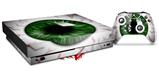 Skin Wrap for XBOX One X Console and Controller Eyeball Green Dark