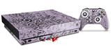 Skin Wrap for XBOX One X Console and Controller Folder Doodles Lavender