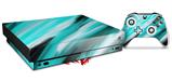 Skin Wrap for XBOX One X Console and Controller Paint Blend Teal