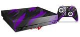 Skin Wrap for XBOX One X Console and Controller Jagged Camo Purple