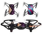 Skin Decal Wrap 2 Pack for DJI Ryze Tello Drone Black Waves Orange Hot Pink DRONE NOT INCLUDED