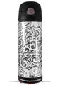 Skin Decal Wrap for Thermos Funtainer 16oz Bottle Folder Doodles White (BOTTLE NOT INCLUDED) by WraptorSkinz