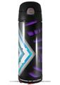 Skin Decal Wrap for Thermos Funtainer 16oz Bottle Black Waves Neon Teal Purple (BOTTLE NOT INCLUDED) by WraptorSkinz