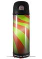 Skin Decal Wrap for Thermos Funtainer 16oz Bottle Two Tone Waves Neon Green Orange (BOTTLE NOT INCLUDED) by WraptorSkinz