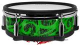 Skin Wrap works with Roland vDrum Shell PD-128 Drum Folder Doodles Green (DRUM NOT INCLUDED)