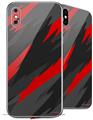 2 Decal style Skin Wraps set for Apple iPhone X and XS Jagged Camo Red