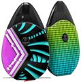 Skin Decal Wrap 2 Pack compatible with Suorin Drop Black Waves Neon Teal Hot Pink VAPE NOT INCLUDED