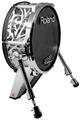 Skin Wrap works with Roland vDrum Shell KD-140 Kick Bass Drum Folder Doodles White (DRUM NOT INCLUDED)