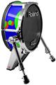 Skin Wrap works with Roland vDrum Shell KD-140 Kick Bass Drum Drip Blue Green Red (DRUM NOT INCLUDED)