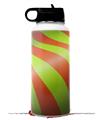 Skin Wrap Decal compatible with Hydro Flask Wide Mouth Bottle 32oz Two Tone Waves Neon Green Orange (BOTTLE NOT INCLUDED)
