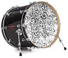 Vinyl Decal Skin Wrap for 20" Bass Kick Drum Head Folder Doodles White - DRUM HEAD NOT INCLUDED