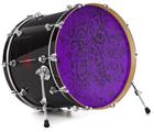 Decal Skin works with most 24" Bass Kick Drum Heads Folder Doodles Purple - DRUM HEAD NOT INCLUDED
