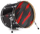 Decal Skin works with most 24" Bass Kick Drum Heads Jagged Camo Red - DRUM HEAD NOT INCLUDED