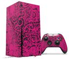 WraptorSkinz Skin Wrap compatible with the 2020 XBOX Series X Console and Controller Folder Doodles Fuchsia (XBOX NOT INCLUDED)