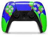 WraptorSkinz Skin Wrap compatible with the Sony PS5 DualSense Controller Drip Blue Green Red (CONTROLLER NOT INCLUDED)