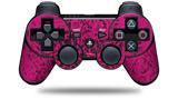 Sony PS3 Controller Decal Style Skin - Folder Doodles Fuchsia (CONTROLLER NOT INCLUDED)