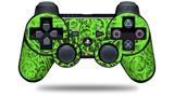 Sony PS3 Controller Decal Style Skin - Folder Doodles Neon Green (CONTROLLER NOT INCLUDED)