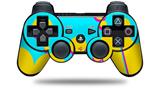 Sony PS3 Controller Decal Style Skin - Drip Yellow Teal Pink (CONTROLLER NOT INCLUDED)