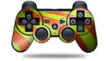 Sony PS3 Controller Decal Style Skin - Two Tone Waves Neon Green Orange (CONTROLLER NOT INCLUDED)