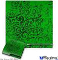 Decal Skin compatible with Sony PS3 Slim Folder Doodles Green