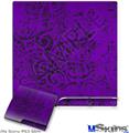Decal Skin compatible with Sony PS3 Slim Folder Doodles Purple