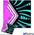 Decal Skin compatible with Sony PS3 Slim Black Waves Neon Teal Hot Pink