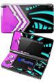 Black Waves Neon Teal Hot Pink - Decal Style Skin fits Nintendo 3DS (3DS SOLD SEPARATELY)