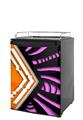 Kegerator Skin - Black Waves Orange Hot Pink (fits medium sized dorm fridge and kegerators)