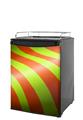 Kegerator Skin - Two Tone Waves Neon Green Orange (fits medium sized dorm fridge and kegerators)