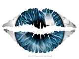 Eyeball Blue - Kissing Lips Fabric Wall Skin Decal measures 24x15 inches