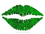 Folder Doodles Green - Kissing Lips Fabric Wall Skin Decal measures 24x15 inches