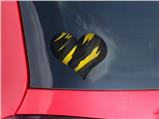 Jagged Camo Yellow - I Heart Love Car Window Decal 6.5 x 5.5 inches