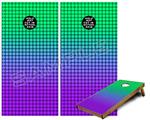 Cornhole Game Board Vinyl Skin Wrap Kit - Premium Laminated - Faded Dots Purple Green fits 24x48 game boards (GAMEBOARDS NOT INCLUDED)