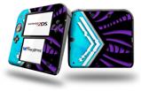 Black Waves Neon Teal Purple - Decal Style Vinyl Skin fits Nintendo 2DS - 2DS NOT INCLUDED