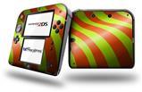 Two Tone Waves Neon Green Orange - Decal Style Vinyl Skin fits Nintendo 2DS - 2DS NOT INCLUDED