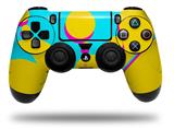 WraptorSkinz Skin compatible with Sony PS4 Dualshock Controller PlayStation 4 Original Slim and Pro Drip Yellow Teal Pink (CONTROLLER NOT INCLUDED)