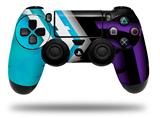 WraptorSkinz Skin compatible with Sony PS4 Dualshock Controller PlayStation 4 Original Slim and Pro Black Waves Neon Teal Purple (CONTROLLER NOT INCLUDED)