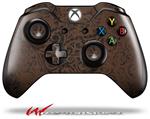 Decal Skin Wrap fits Microsoft XBOX One Wireless Controller Folder Doodles Chocolate Brown